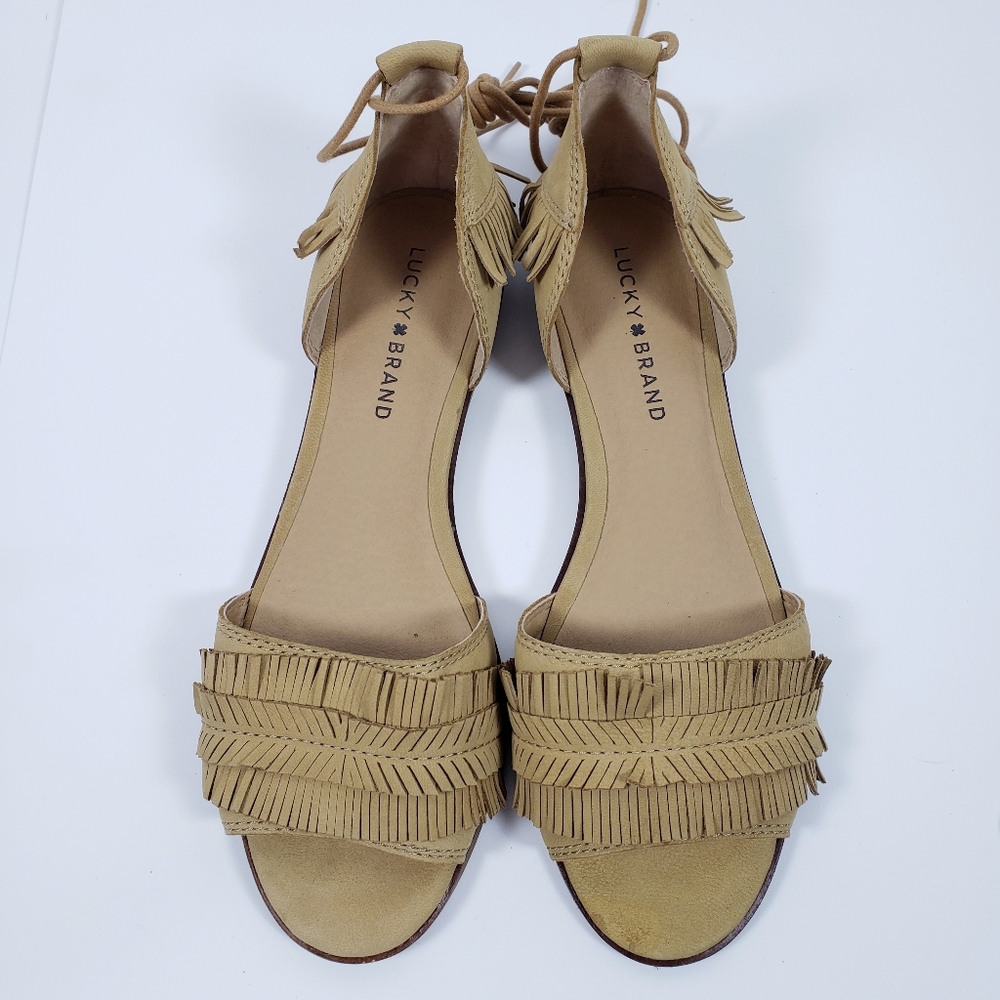 Lucky Brand Gelso Fringe Flat Sandals